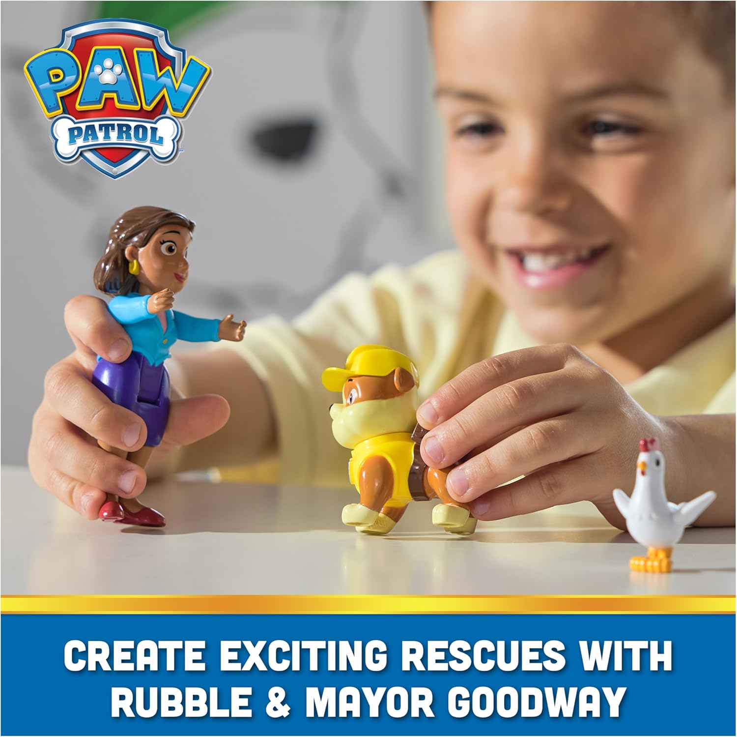 Paw Patrol Figuras de Rubble, Mayor Goodway y Chickaletta