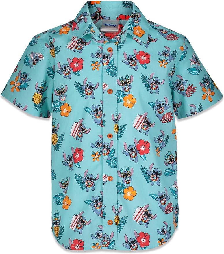 Disney Stitch - Camisa hawaiana con botones