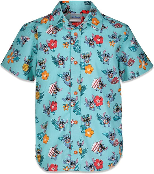 Disney Stitch - Camisa hawaiana con botones