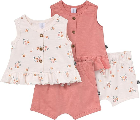 Conjunto de top y pantalón corto Modern Moments by Gerber (paquete de 4)