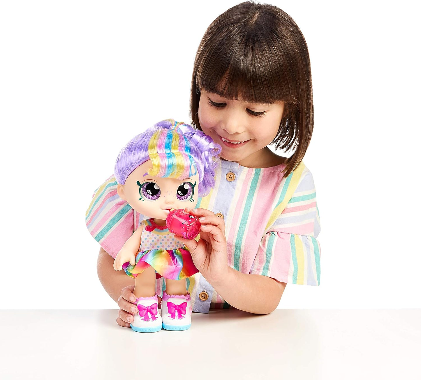 Kindi Kids Snack Time Friends - Muñeca de juguete de preescolar, Rainbow Kate