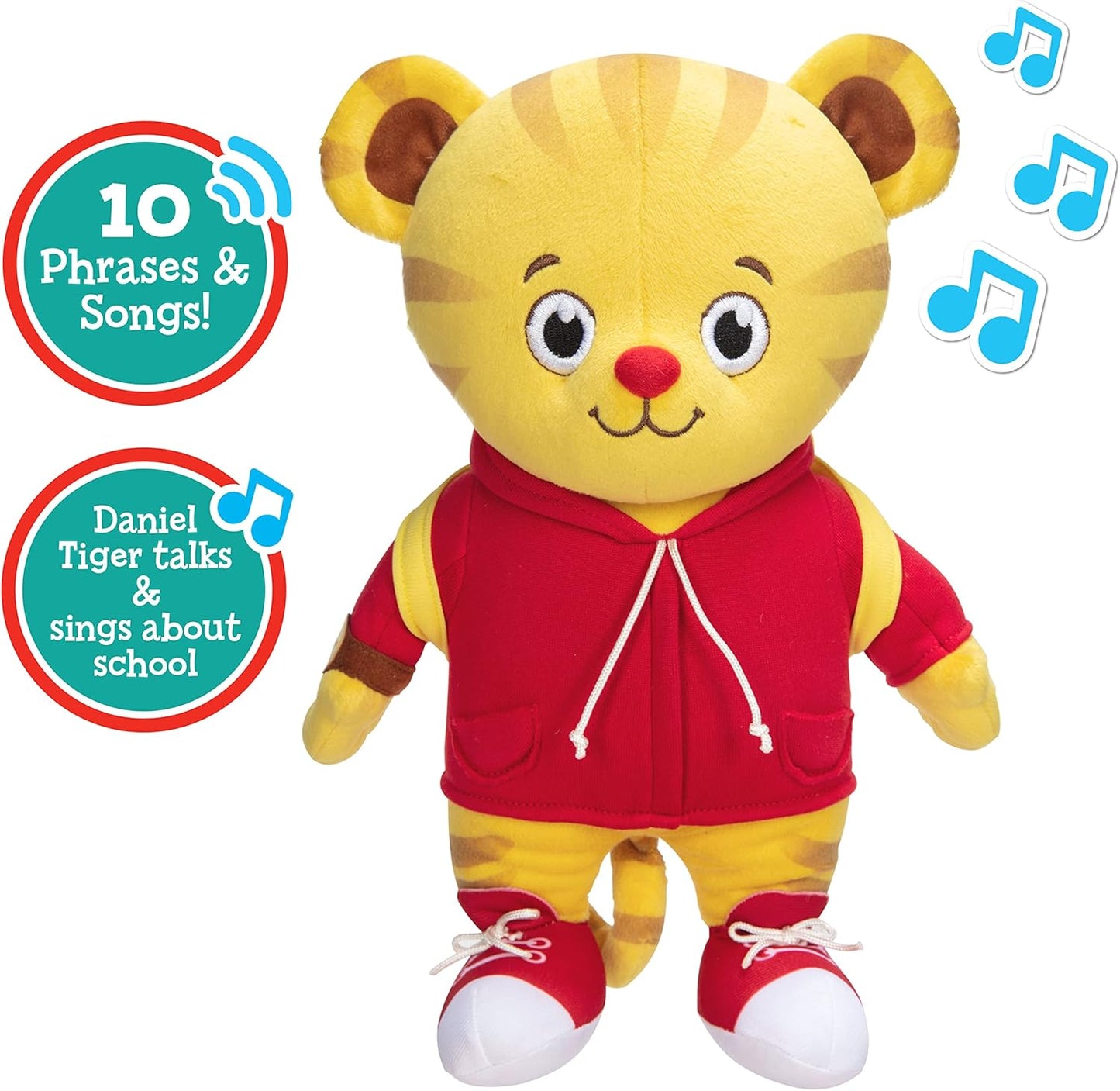 Daniel Tiger's Neighborhood Peluche de Daniel Tiger de regreso a la escuela con Tigey y mochila con música, sonidos y frases