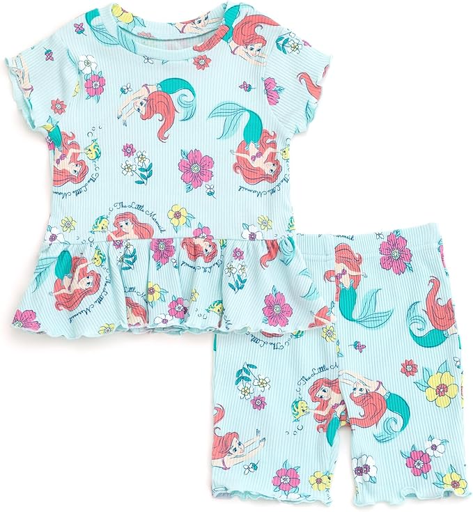 Disney Conjunto de camiseta peplum acanalada