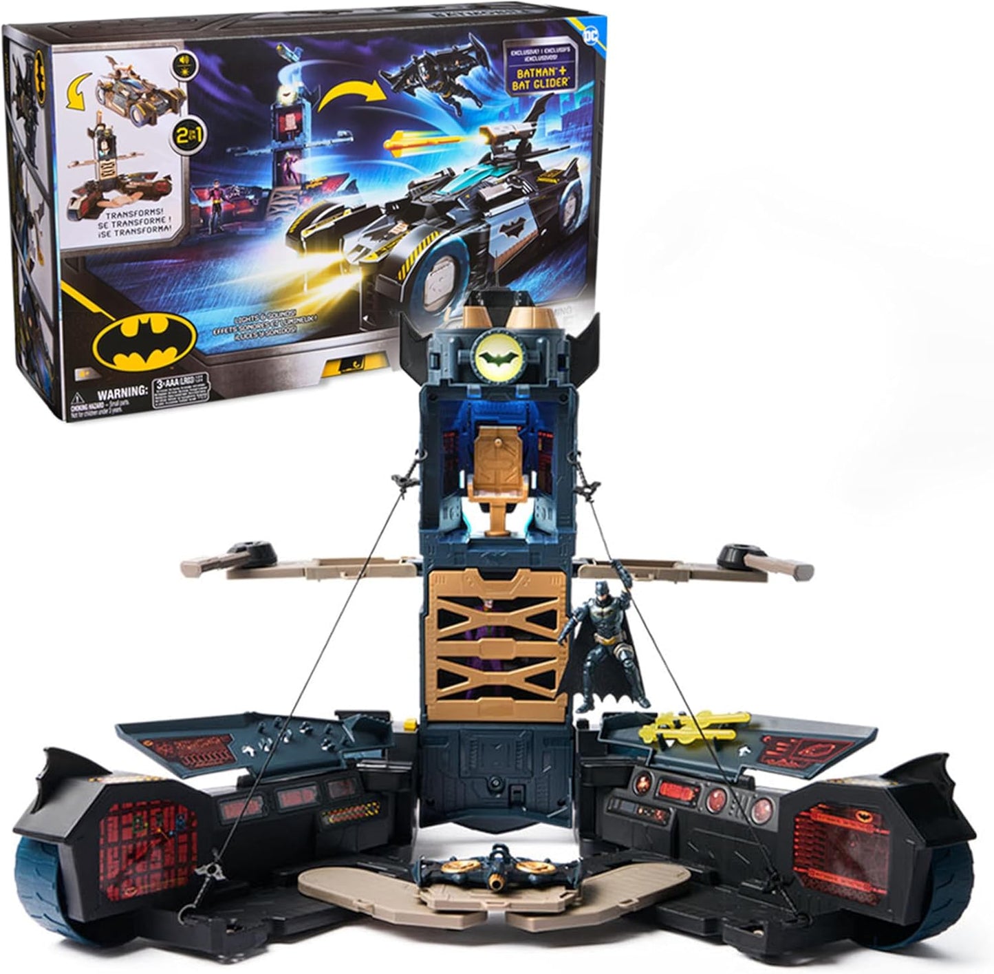 DC Comics Batman, Ultimate Transforming Batmobile Playset, juego 2 en 1