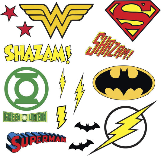 DC Superhero Logos - Calcomanías de pared para despegar y pegar