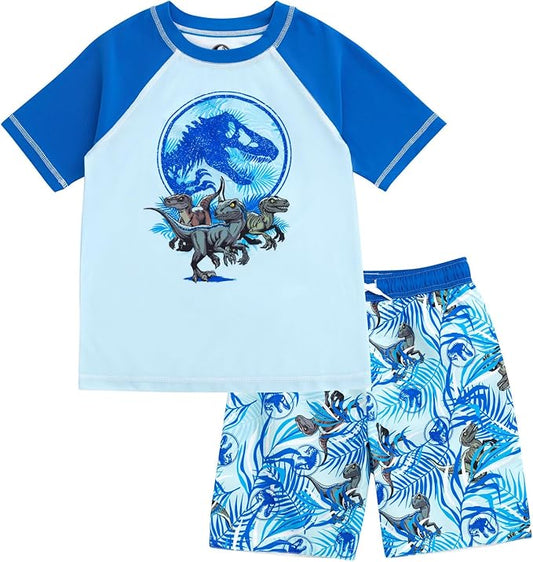 Jurassic World Conjunto de traje de baño y traje de baño con protección UPF 50+