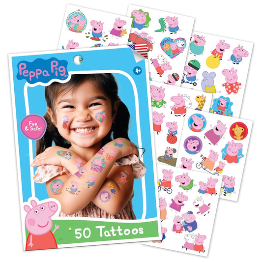 50 tatuajes temporales Peppa Pig