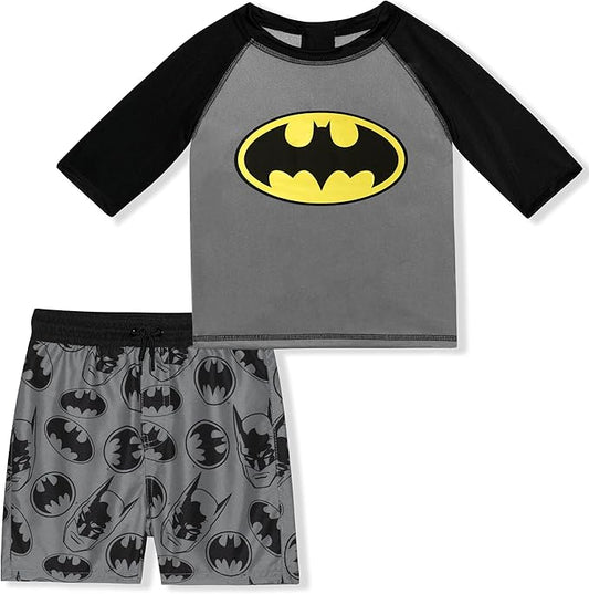 DC Comics Superman o Batman - Conjunto de camiseta de manga larga y pantalones cortos