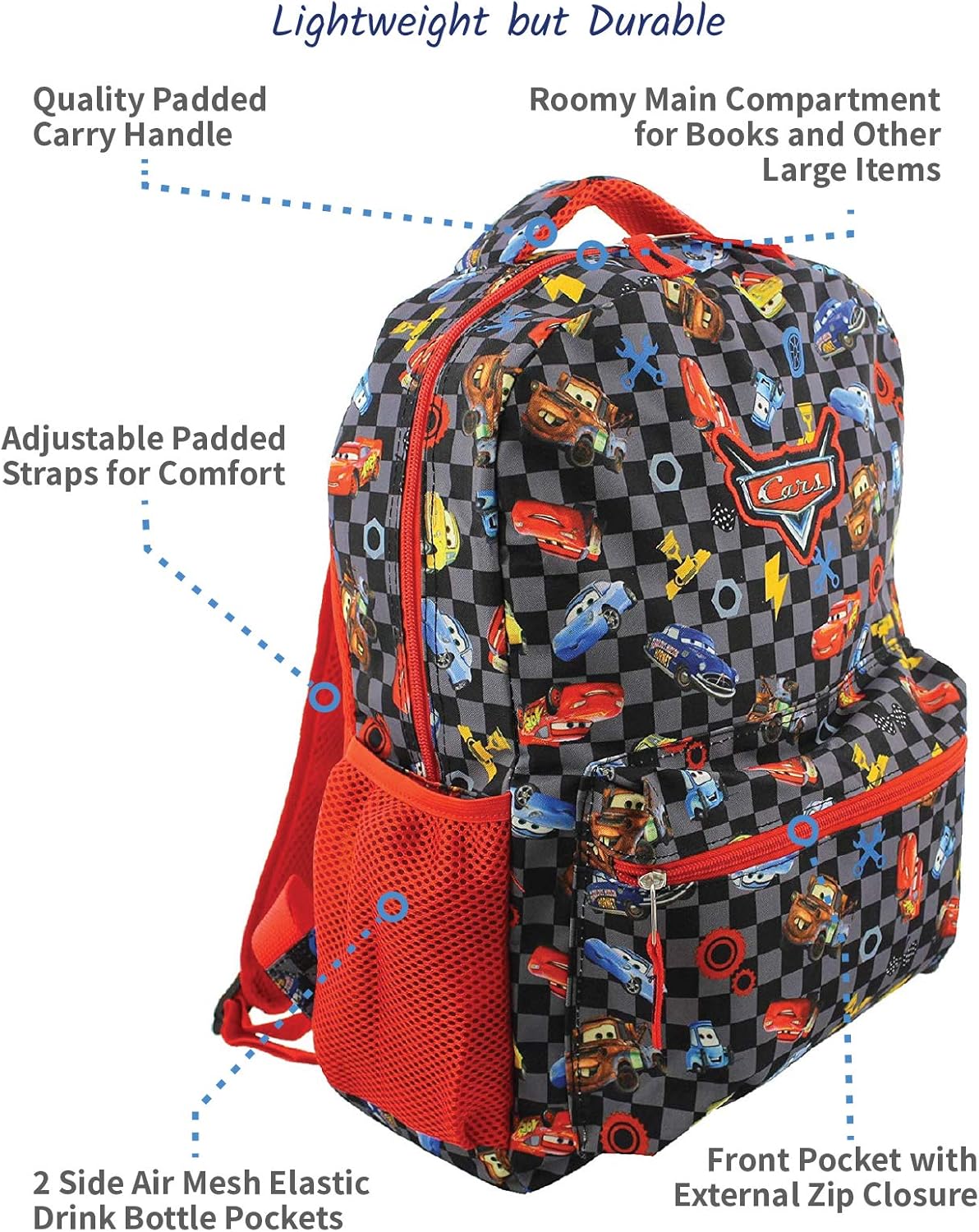Disney Cars - Mochila escolar 16 pulgadas