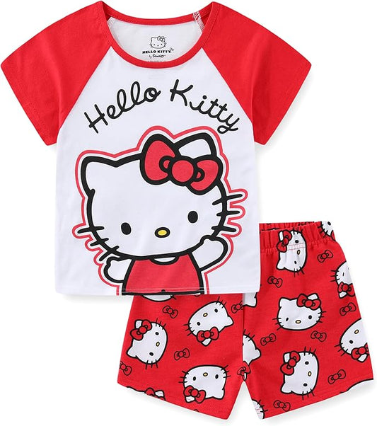 Conjunto de camiseta de manga corta y pantalones cortos de Hello Kitty