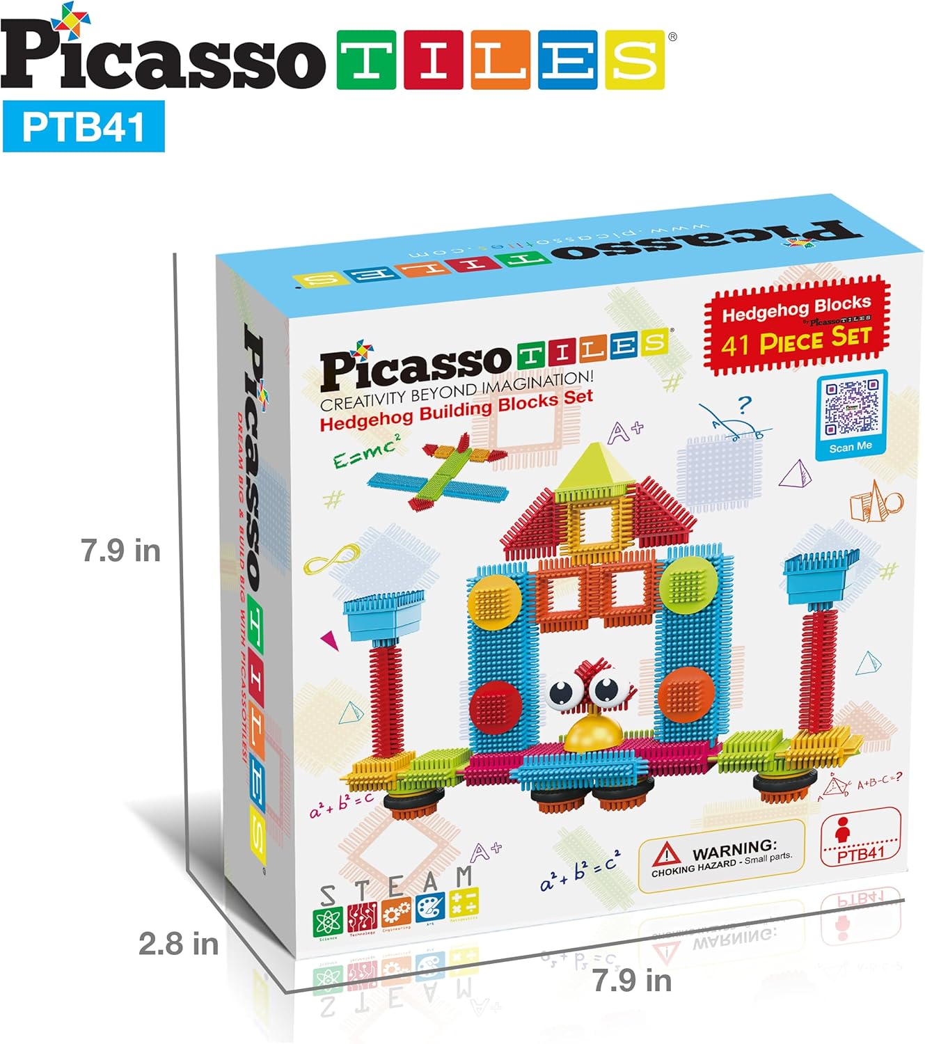 Picasso Toys - Juego de 41 piezas de bloques de construcción de bloques de construcción de erizo 