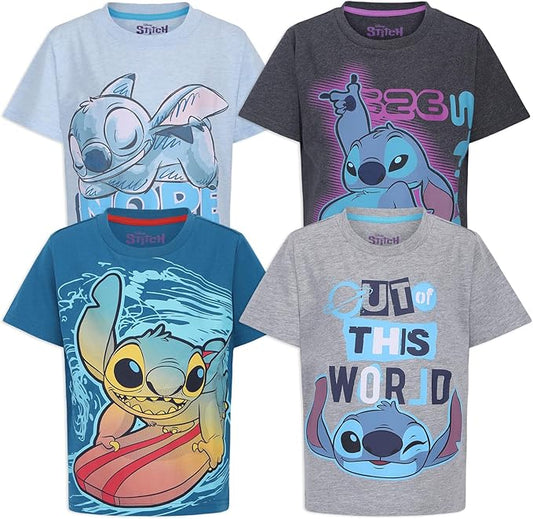 Disney Stitch - Paquete de 4 camisetas