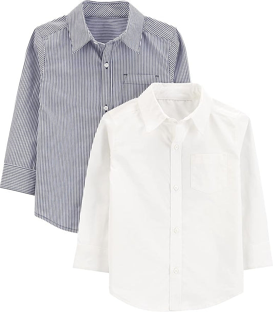 Simple Joys by Carter's Camisa tejida de manga larga para niño, paquete de 2