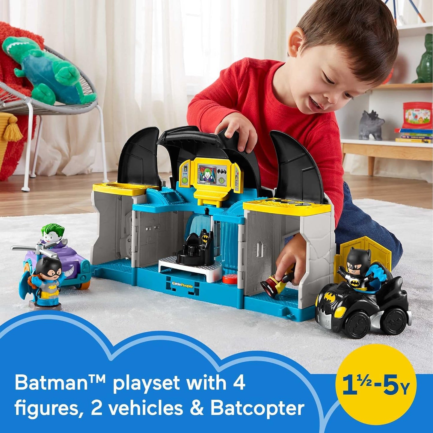 DC Super Friends Fisher-Price Little People - Juego de batcueva de lujo
