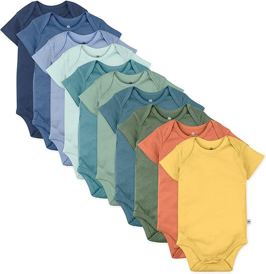 Bodys unisex HonestBaby de manga corta (paquete de 10)