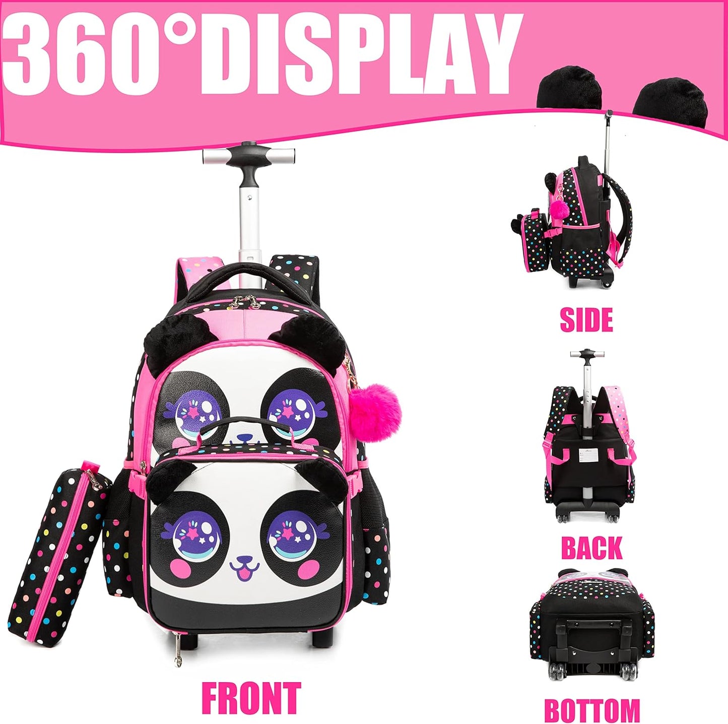 Set de Mochila con rueda 16.5 pulgadas, 3 piezas