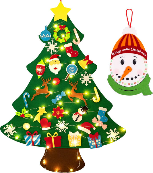 Juego de árbol de Navidad de fieltro iluminado