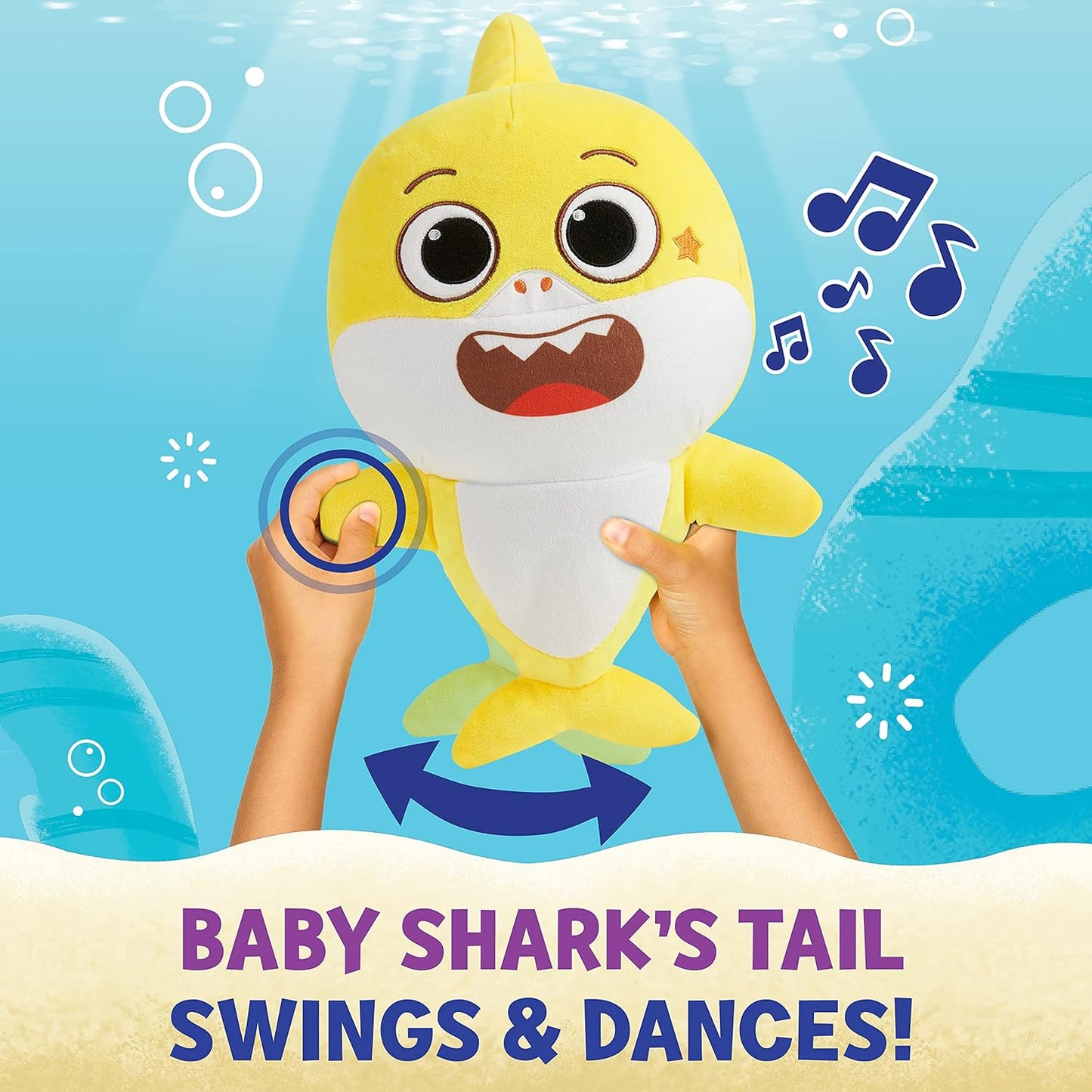 Juguetes musicales de peluche cantar y columpiar, paquete de 2 unidades Juguete Baby Shark