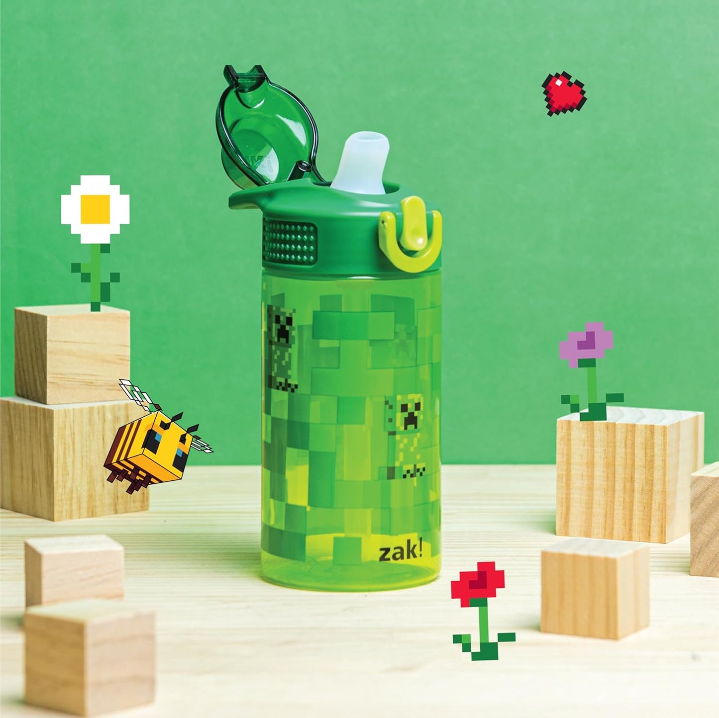 Zak Designs Botella de agua plástico duradero, 16 onzas