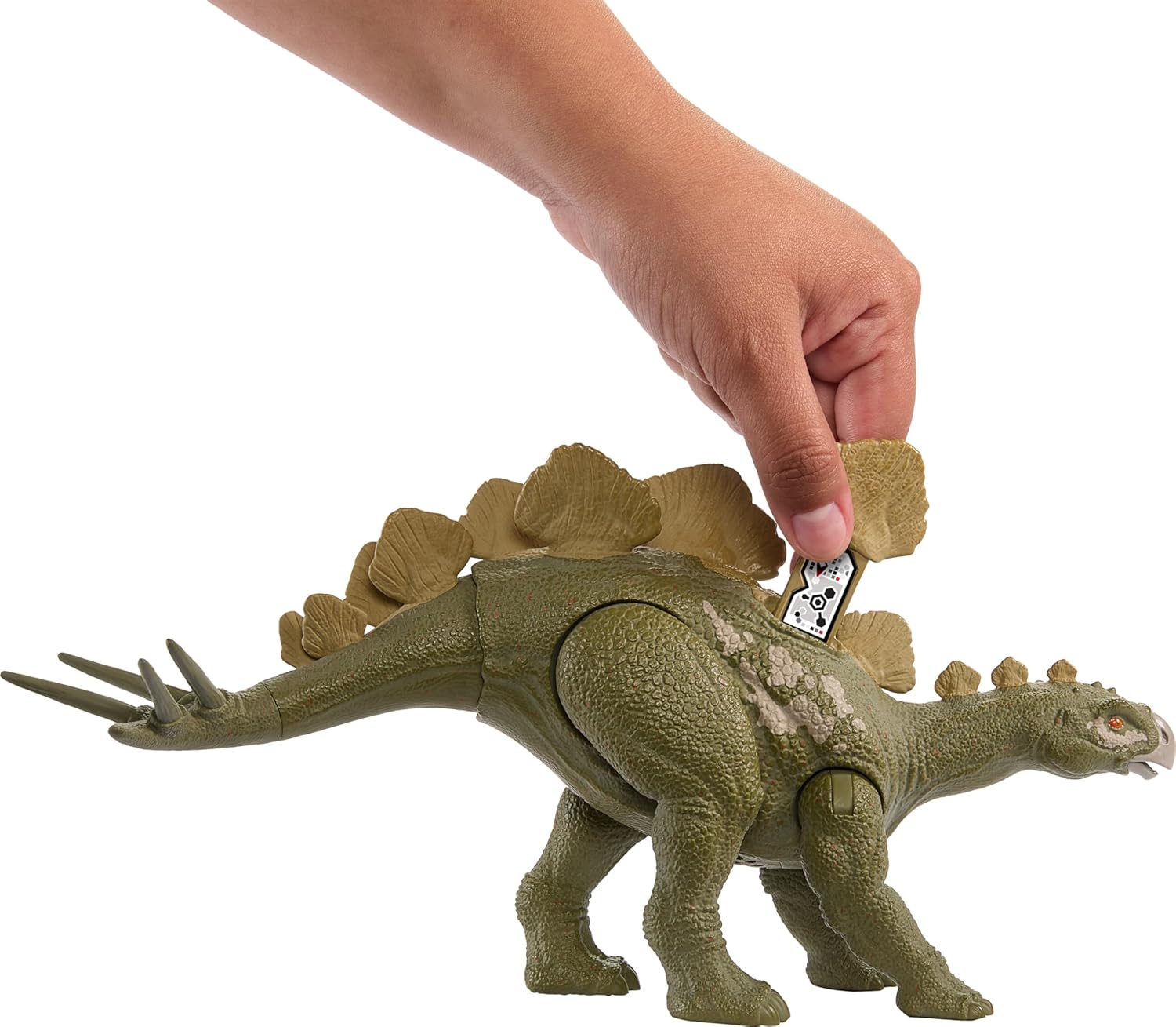 Mattel Jurassic World Wild Roar - Figura de dinosaurio Hesperosaurus con sonido continuo de rugido y acción de ataque