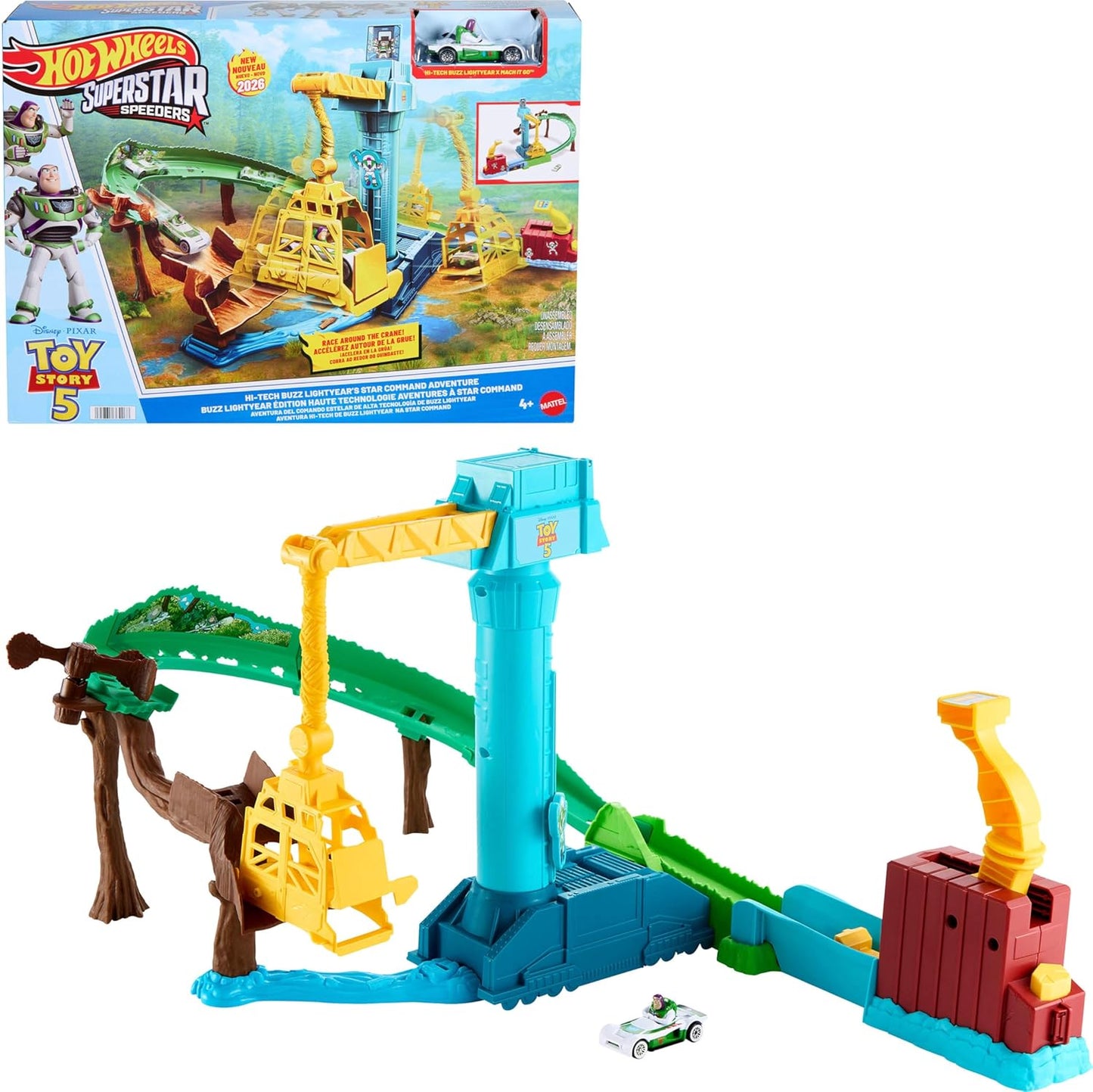 Hot Wheels Disney y Pixar Toy Story 5 Buzz Lightyear - Juego de pistas