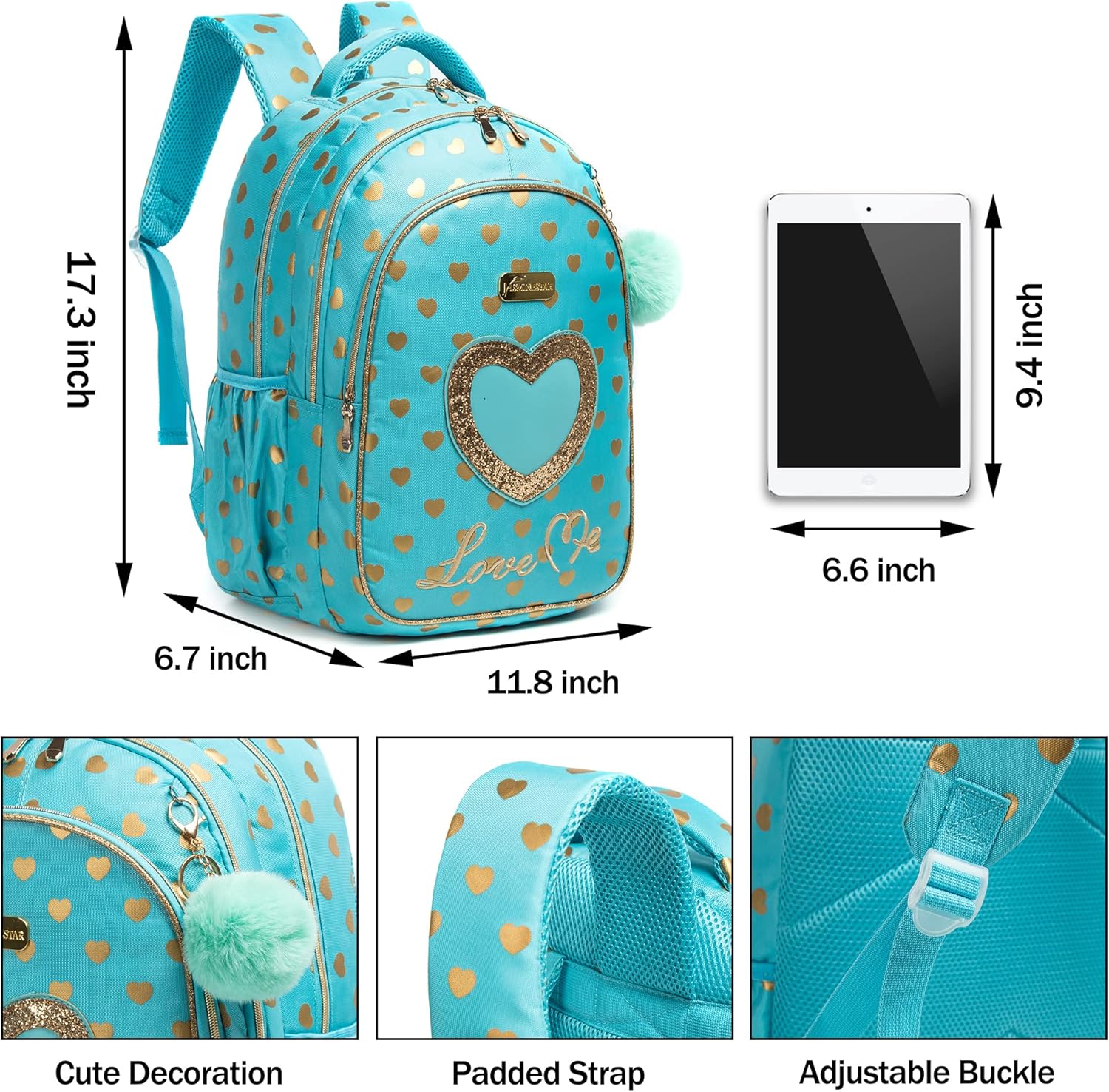 Mochila infantil de 17 pulgadas (Kit de mochila, lonchera y cartuchera) 