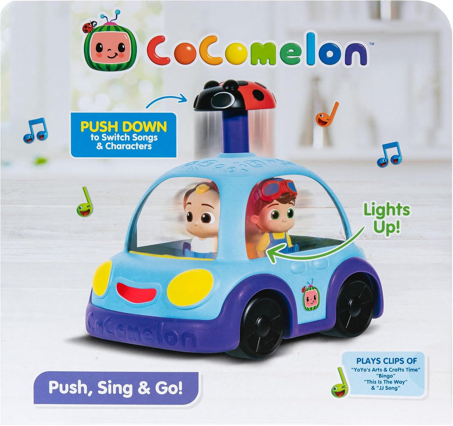 CoComelon Push 'N Sing - Coche familiar interactivo musical iluminado