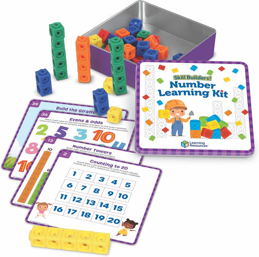 Learning Resources Kit de aprendizaje de números para constructores de habilidades