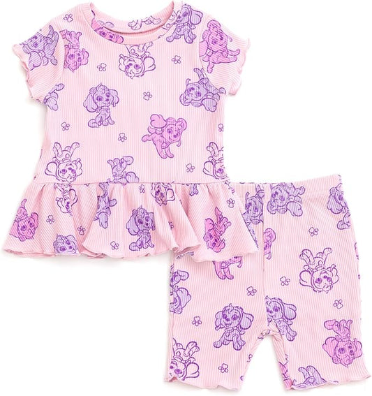 Paw Patrol Conjunto de camiseta y pantalones cortos acanalados