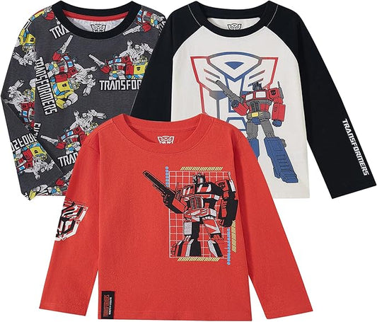 Transformers Hasbro - Paquete de 3 camisetas de manga larga