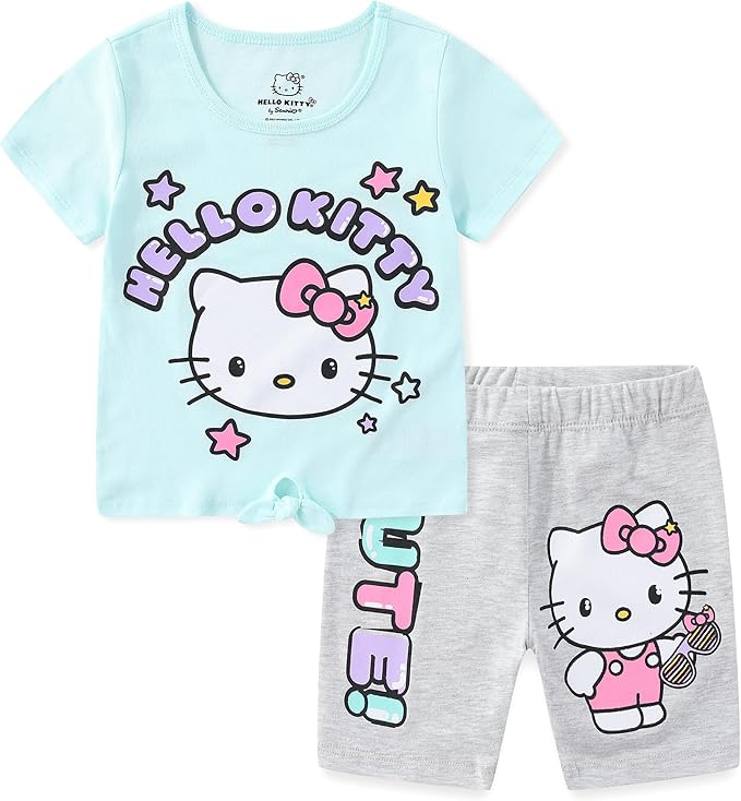 Hello Kitty Sanrio - Conjunto de camiseta de manga corta y pantalones cortos