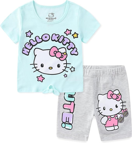 Hello Kitty Sanrio - Conjunto de camiseta de manga corta y pantalones cortos