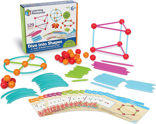 Learning Resources ¡Sumérjase en las formas geométricas! Juego de construcción geométrica