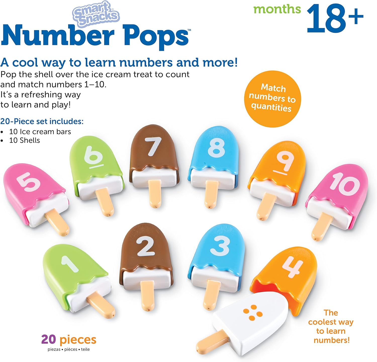 Paletas con números Number Pops para recursos de aprendizaje, de Learning Resources