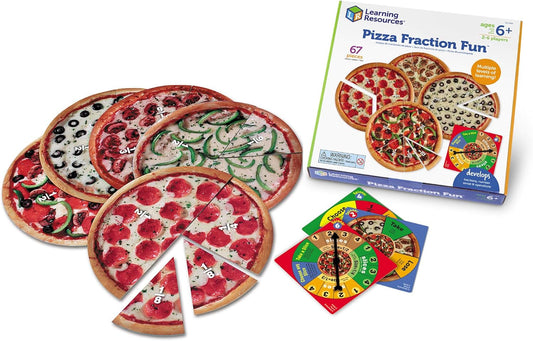 Learning Resources Juego de matemáticas divertido de fracciones de pizza