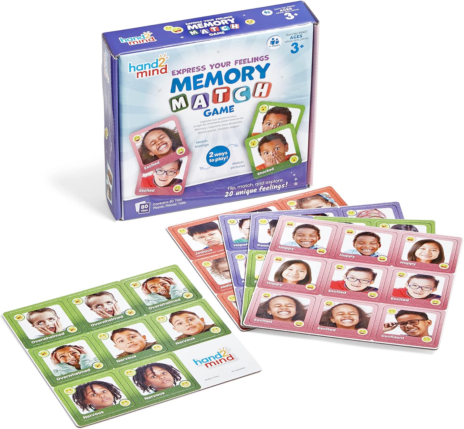 Juego de coincidencia de memoria para expresar tus sentimientos, tarjetas de emociones para niños, juego de cartas a juego, actividades de aprendizaje socioemocional,