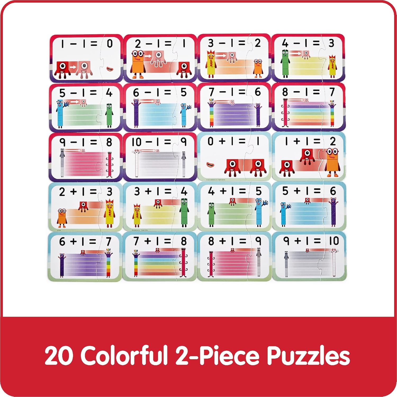 hand2mind Numberblocks - Juego de rompecabezas para sumar y restar, juegos de suma y resta, rompecabezas de números