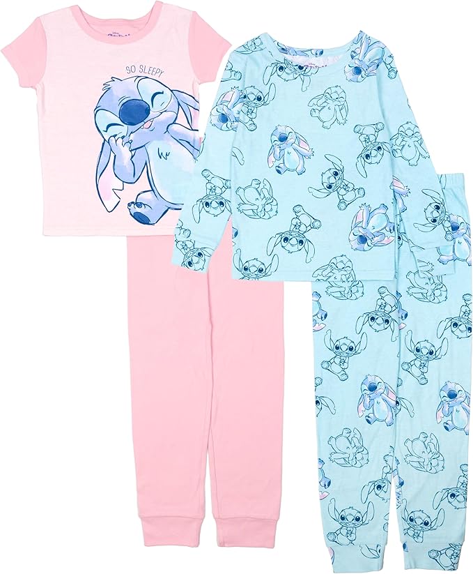Disney Stitch Conjunto de pijama de algodón de 4 piezas