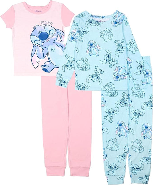 Disney Stitch Conjunto de pijama de algodón de 4 piezas