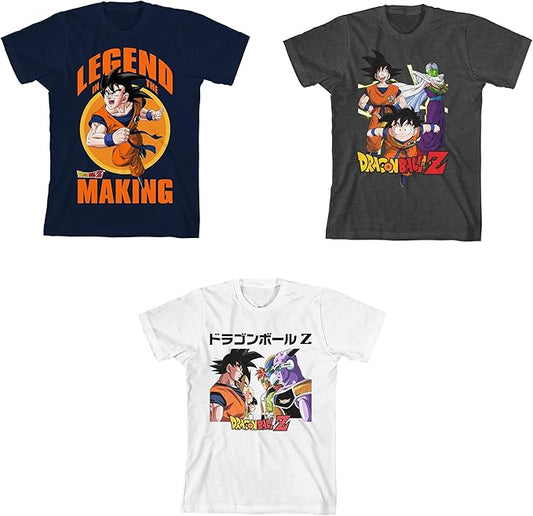 Dragon Ball Z Character Art - Juego de 3 camisetas de manga corta