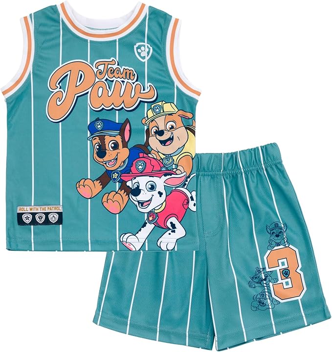 Paw Patrol Conjunto de camiseta sin mangas atlética de malla y pantalones cortos