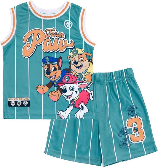 Paw Patrol Conjunto de camiseta sin mangas atlética de malla y pantalones cortos