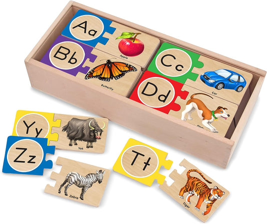 Melissa & Doug Rompecabezas de madera del alfabeto