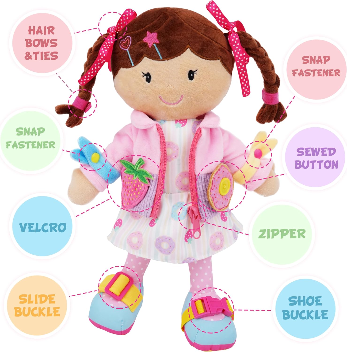 muñeca de peluche educativa