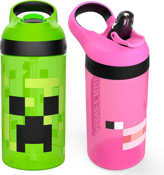 Zak Designs - Botella de Minecraft paquete de 2