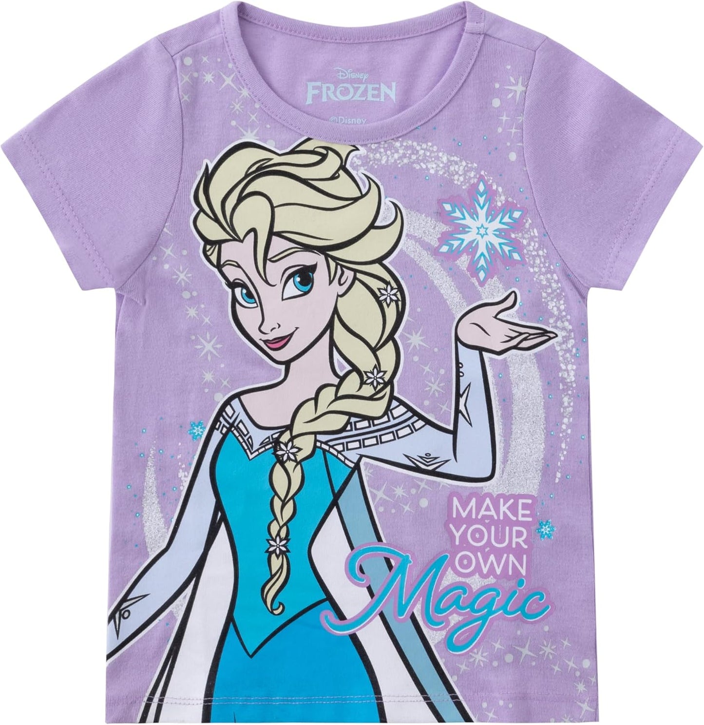 Disney Frozen Elsa, Anna y Olaf - Camiseta de manga corta 