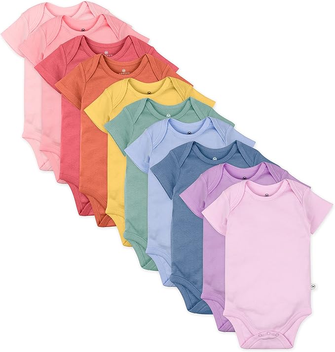 Bodys unisex HonestBaby de manga corta (paquete de 10)