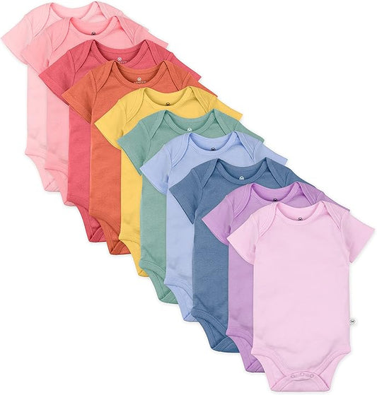 Bodys unisex HonestBaby de manga corta (paquete de 10)