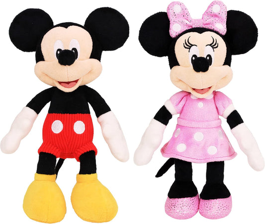 Disney Just Play - Paquete de 2 puf de Mickey Mouse y Minnie Mouse