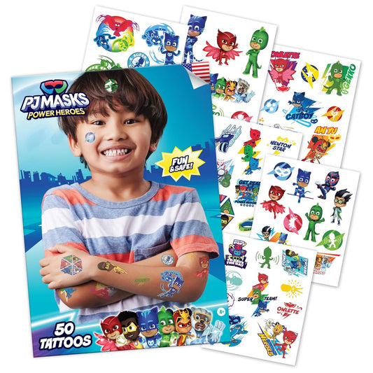 50 tatuajes temporales Pj Masks